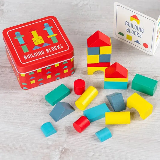 Rex London Wooden Building Blocks Tin